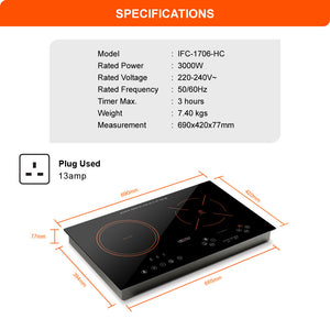 Hetch 2-In-1 Induction + Ceramic Cooker (3000W) IFC-1706-HC