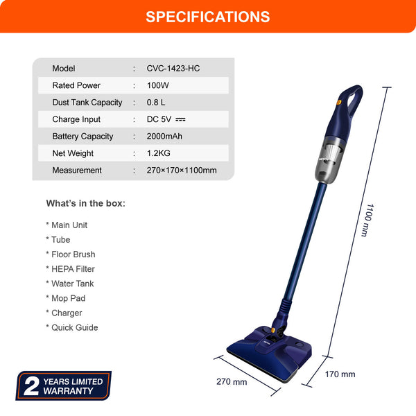 HETCH V5 Pro Hyper Clean Cordless Vacuum Cleaner & Mop CVC-1423-HC
